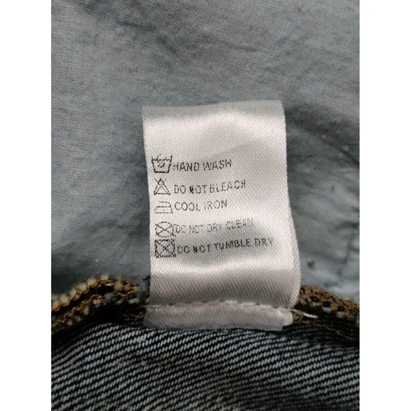 Olivaceous Womens Cut Off Distressed Mid-Rise Shorts Blue Cotton Denim Size L - Picture 5 of 6